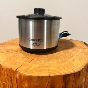 Crock-Pot Little Dipper Mini Slow Cooker Dip Pot Fondue Silver/Black